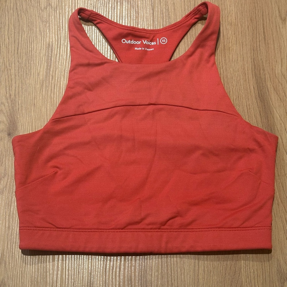 Outdoor Voices High-Neck Red Sports Bra